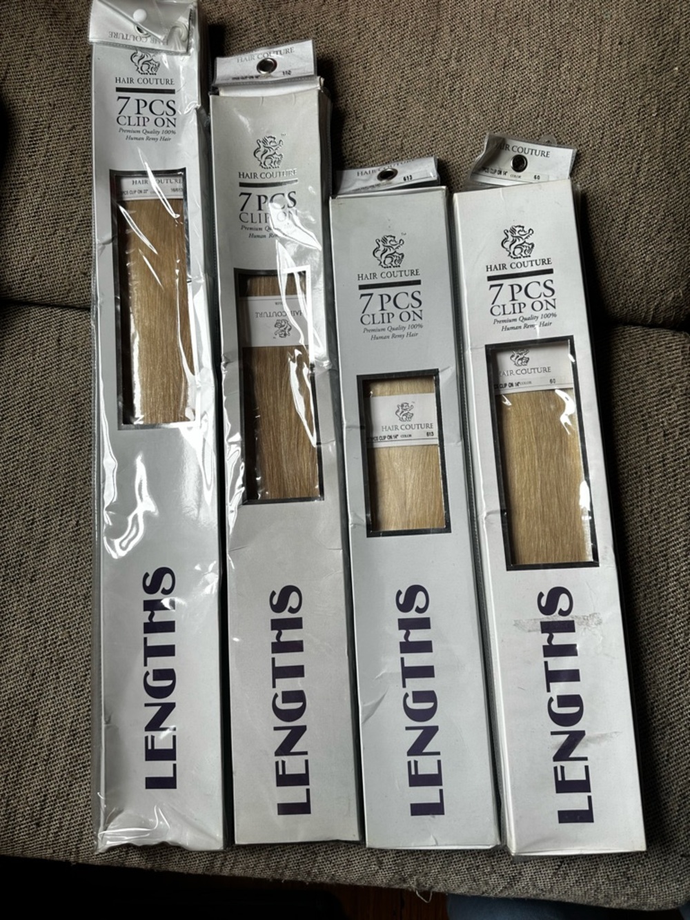7PCS Clip-On Blonde Hair Extensions - Natural Blonde